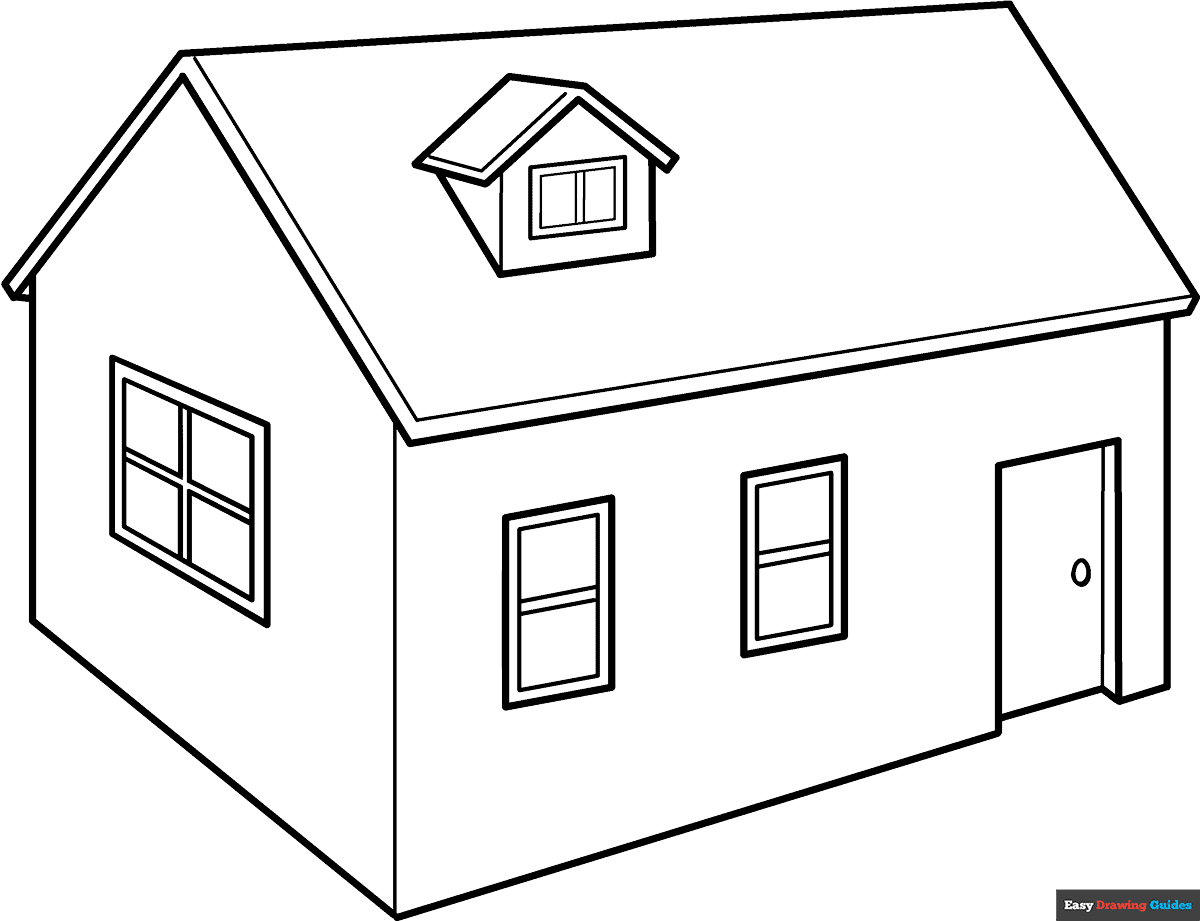 Free Coloring Page Of A House