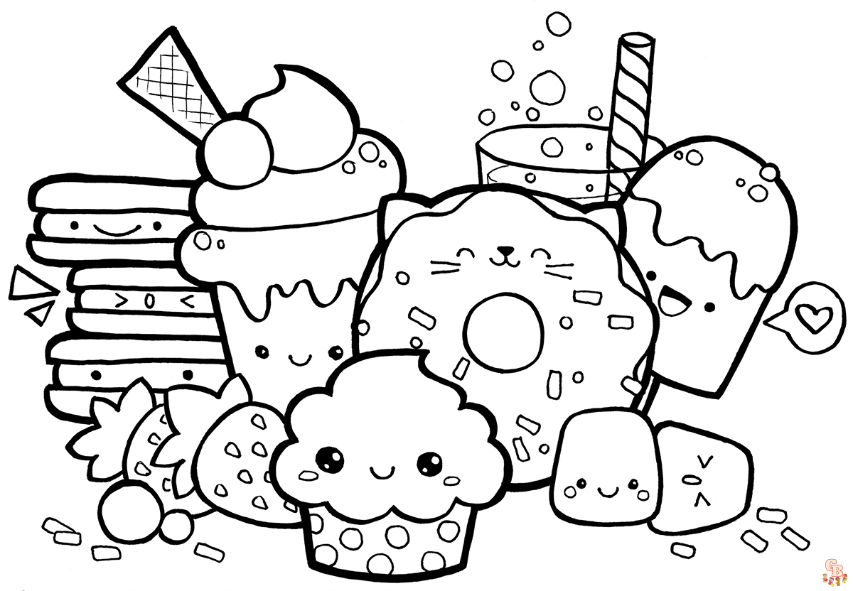Free Printable Kawaii Food Coloring Pages For Kids