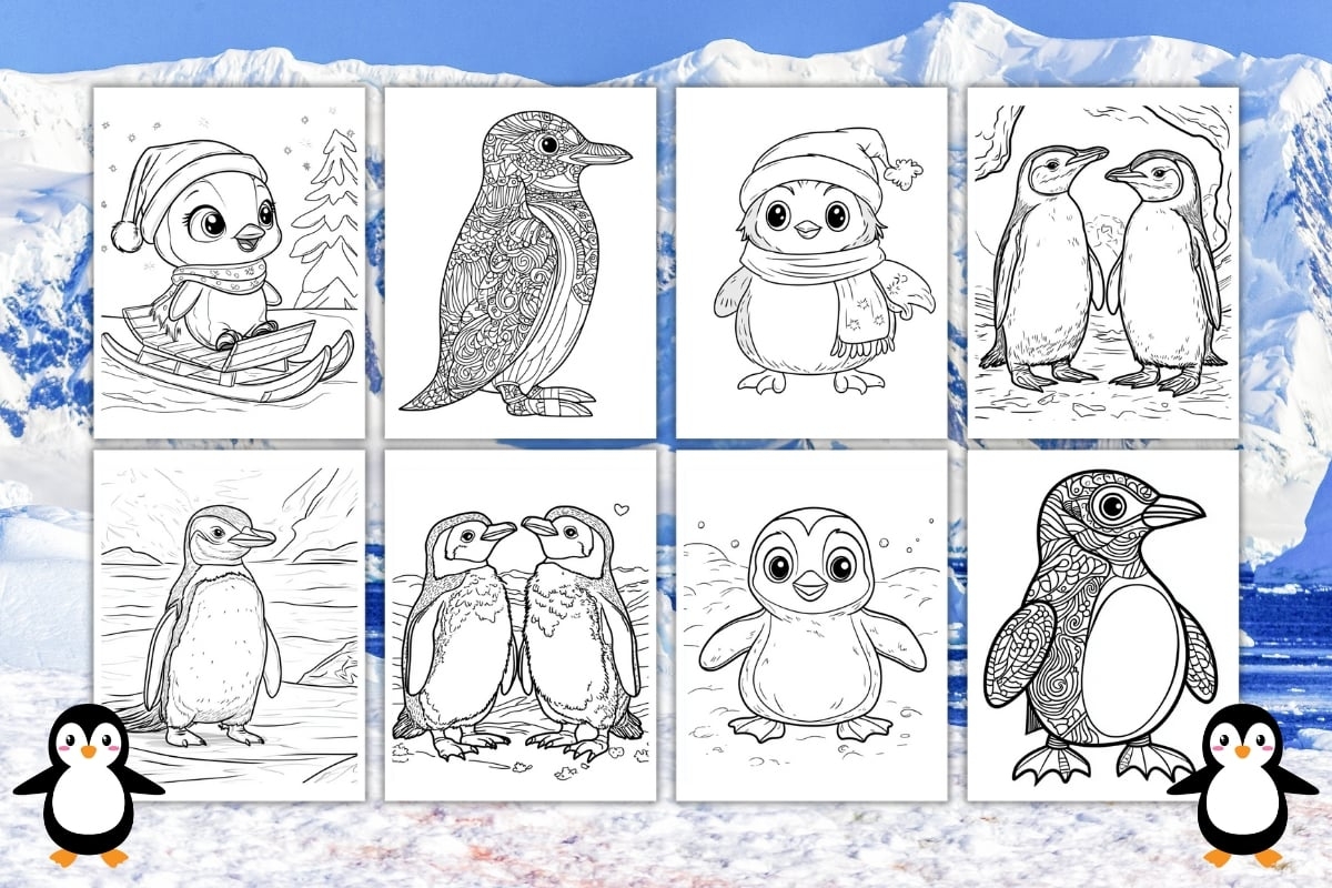 Free Coloring Pages Of Penguins