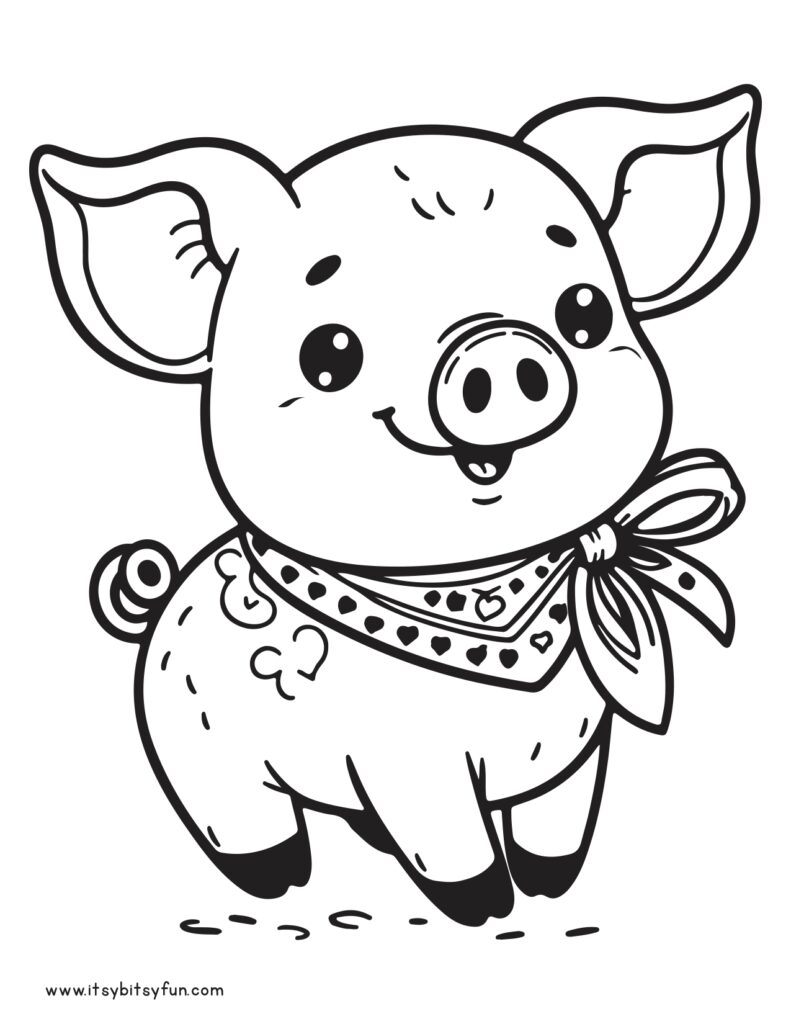 Free Printable Pig Coloring Pages For Kids Itsy Bitsy Fun