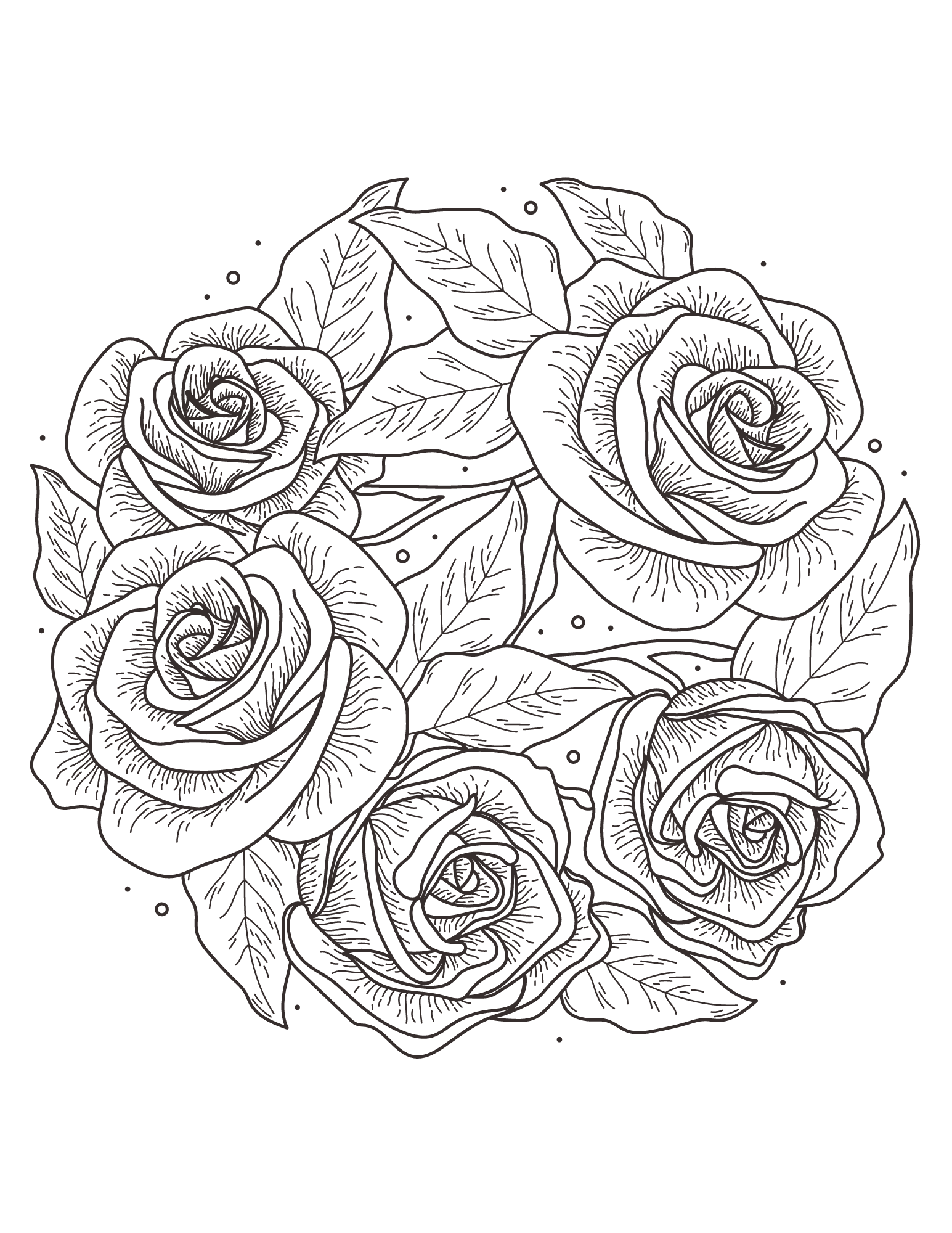 Printable Rose Coloring Pages