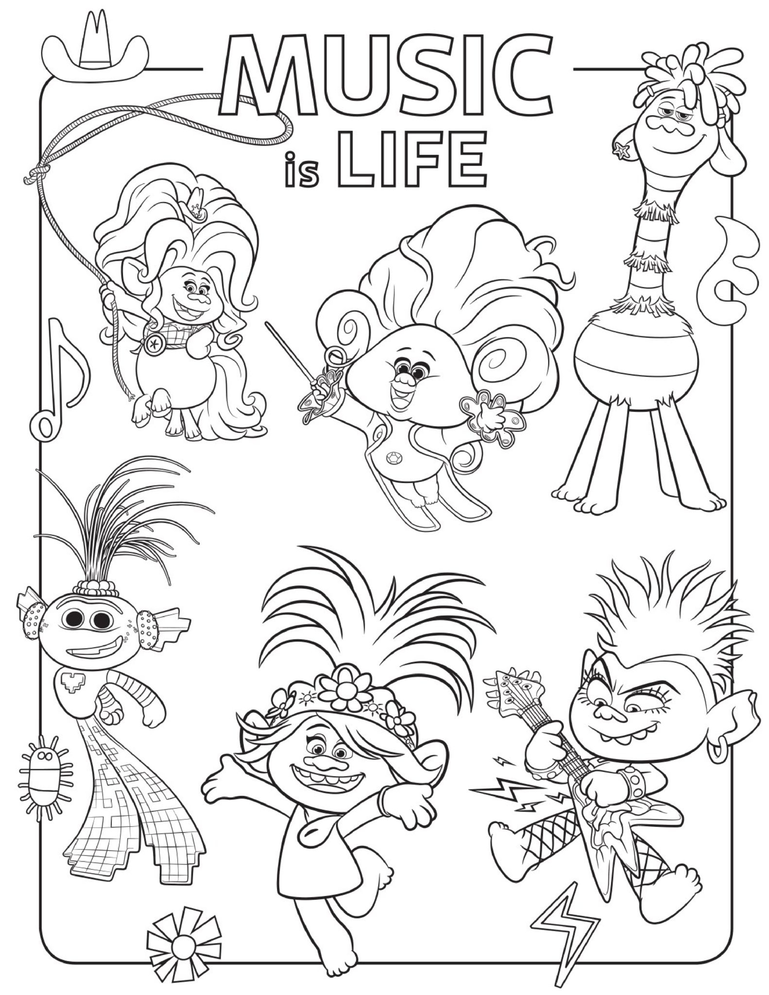 Trolls Coloring Pages Printable