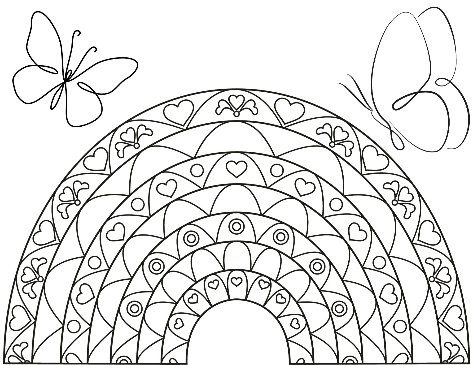 Rainbow Free Coloring Pages