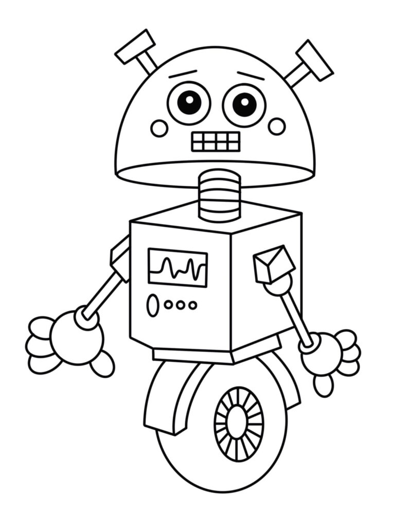 free robot coloring pages for kids the hollydog blog