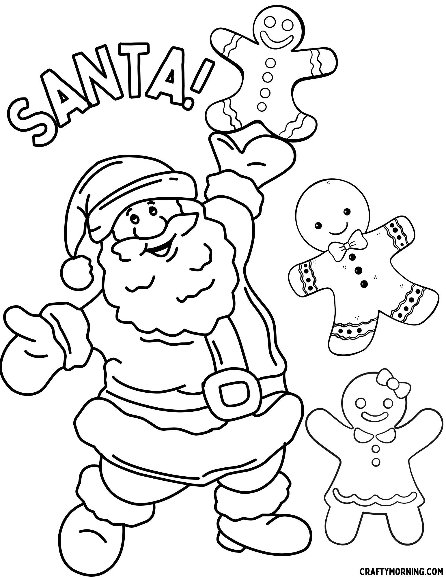 Free Santa Coloring Pages To Print Crafty Morning