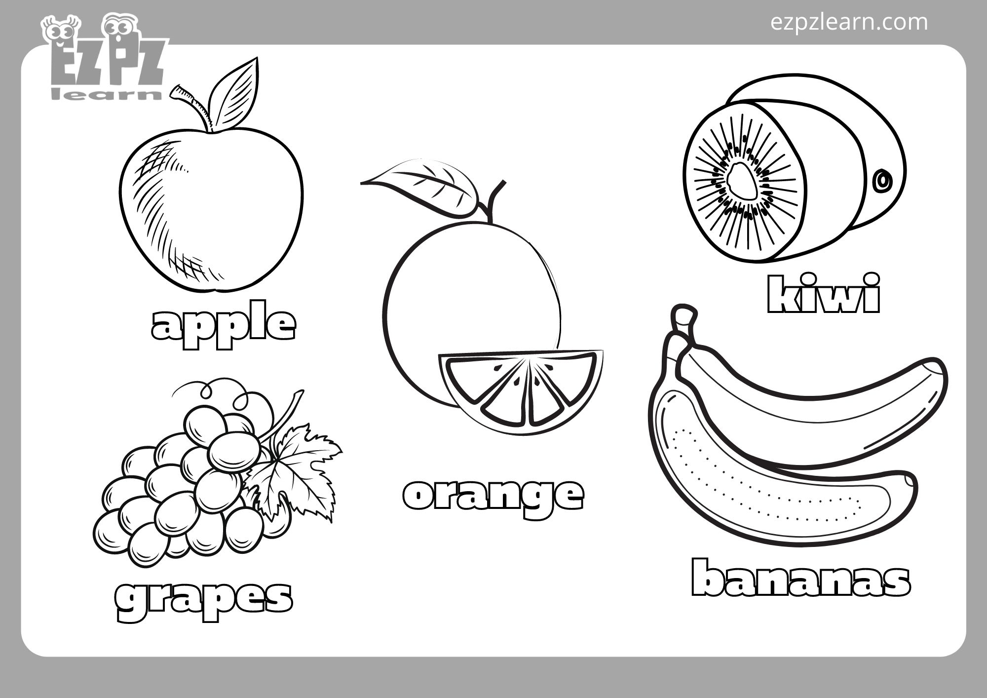 Fruits Coloring Pages Printable