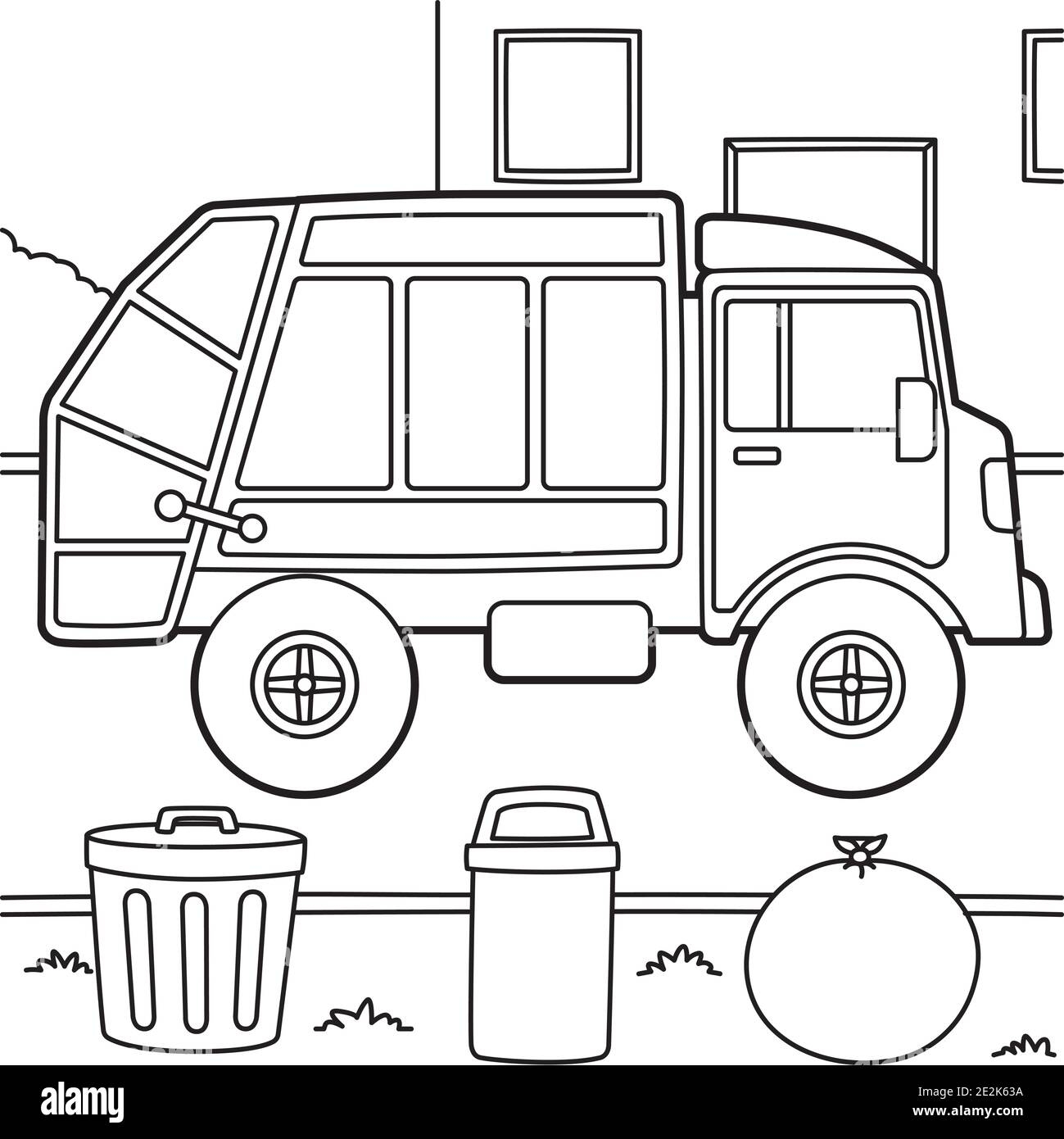 Garbage Truck Printable Coloring Pages