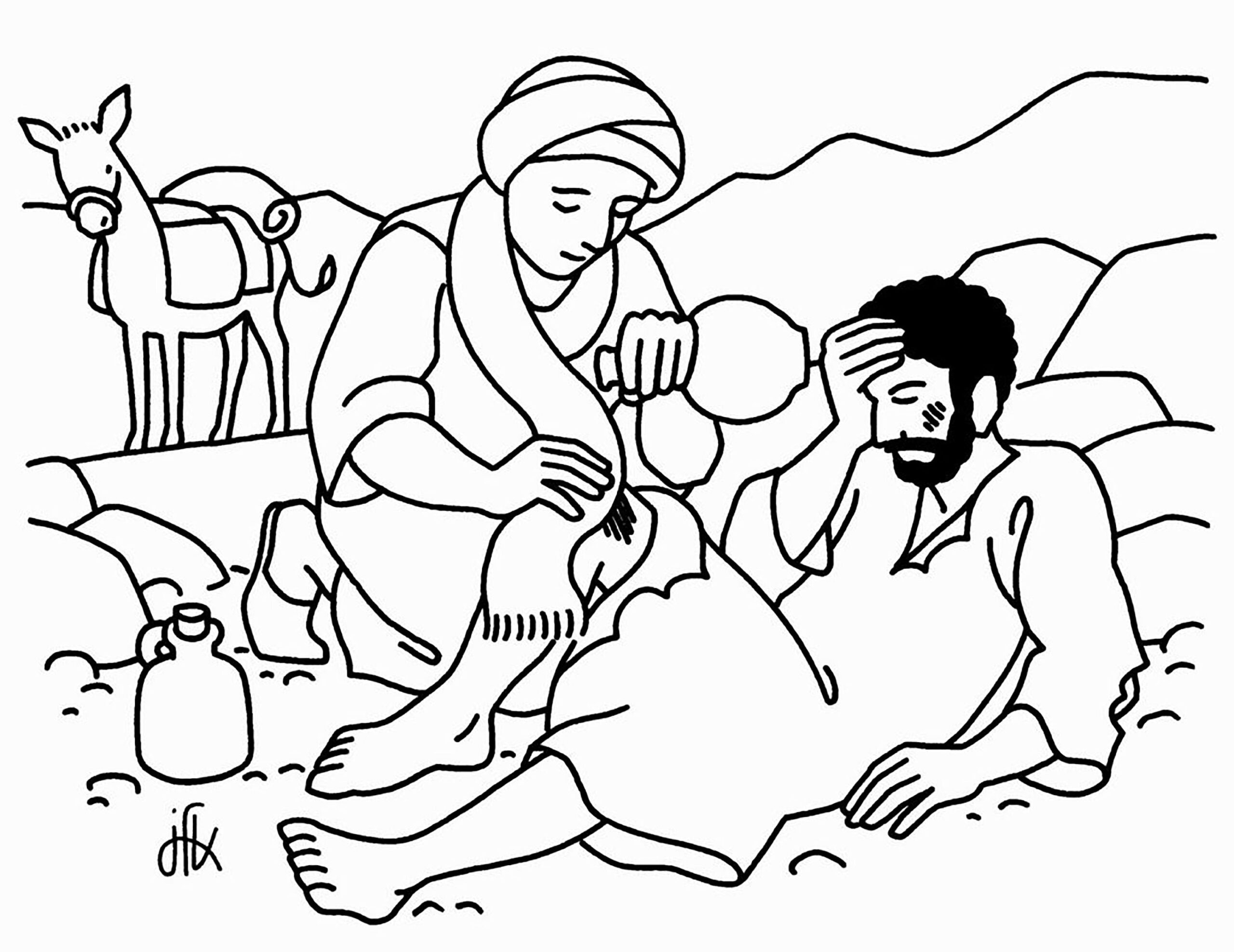 Good Samaritan Coloring Page Etsy