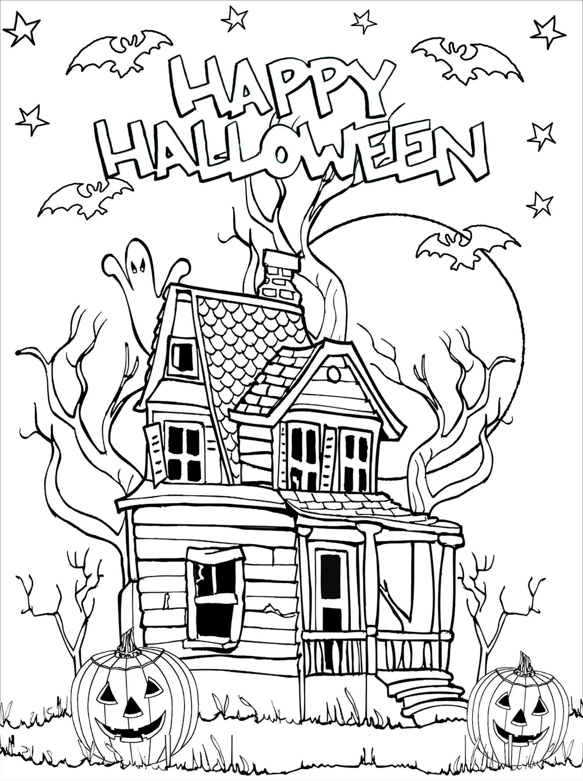 Haunted House Coloring Pages Printable