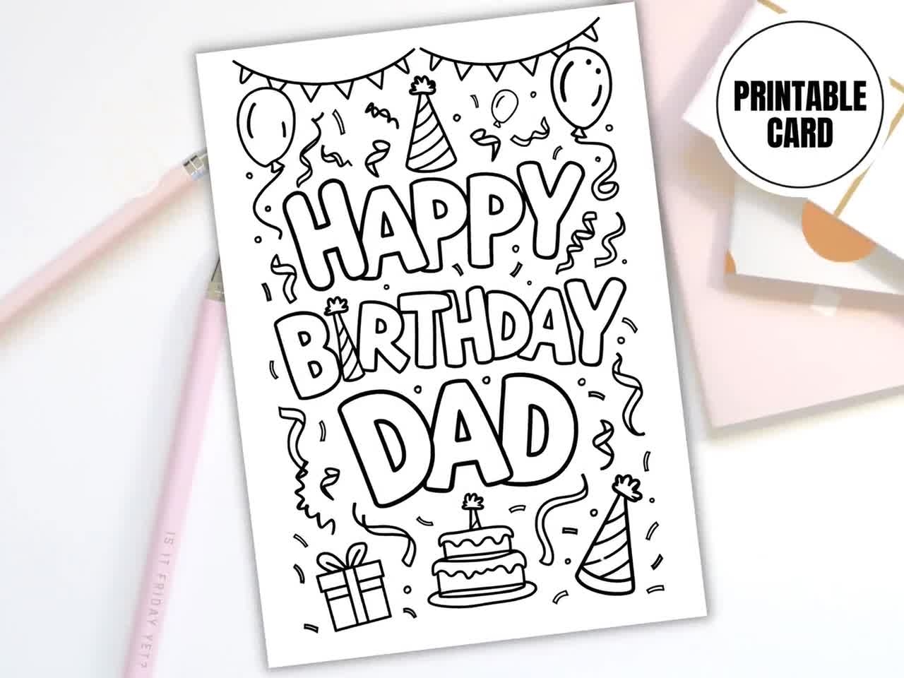 Happy Birthday Dad Coloring Pages Printable
