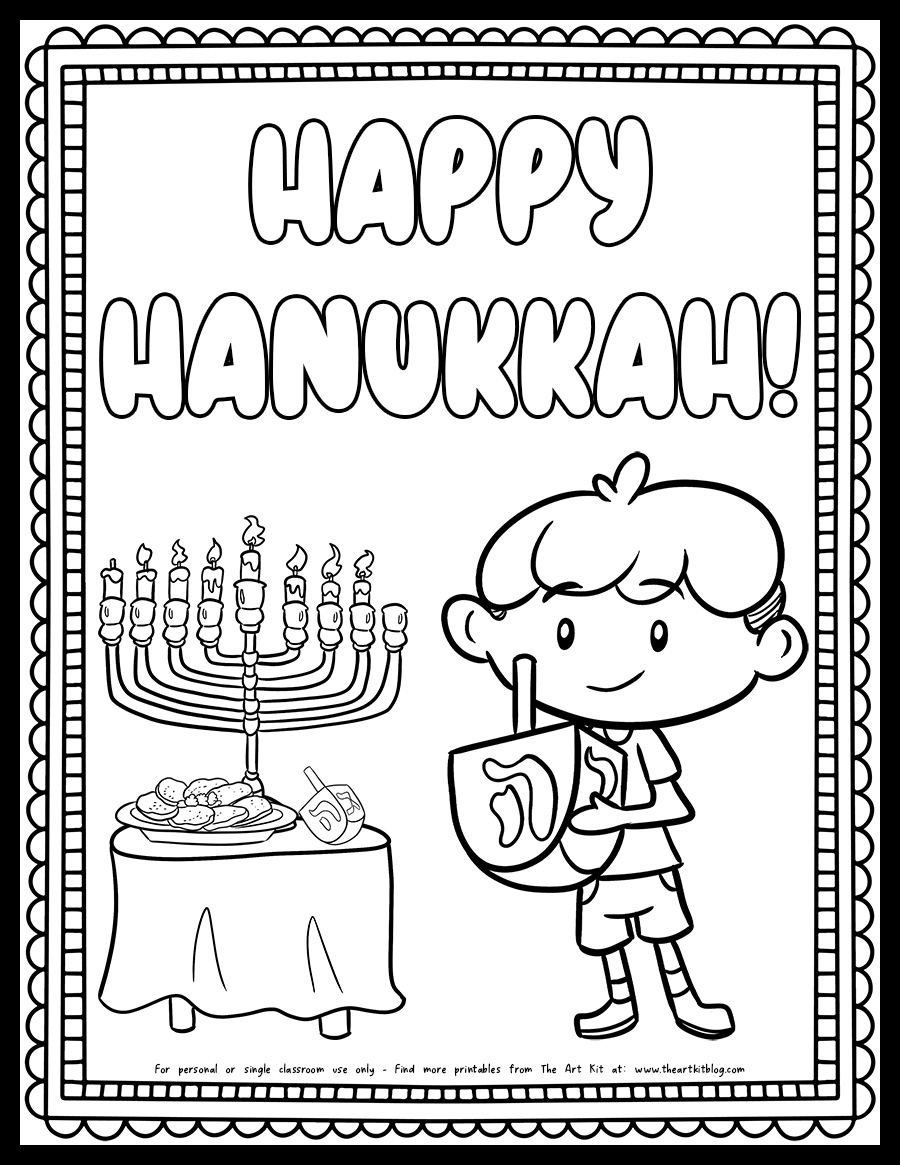 Free Hanukkah Coloring Pages