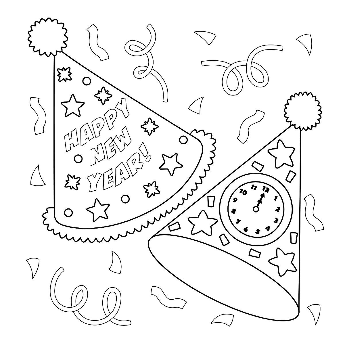 Printable Coloring Pages New Years