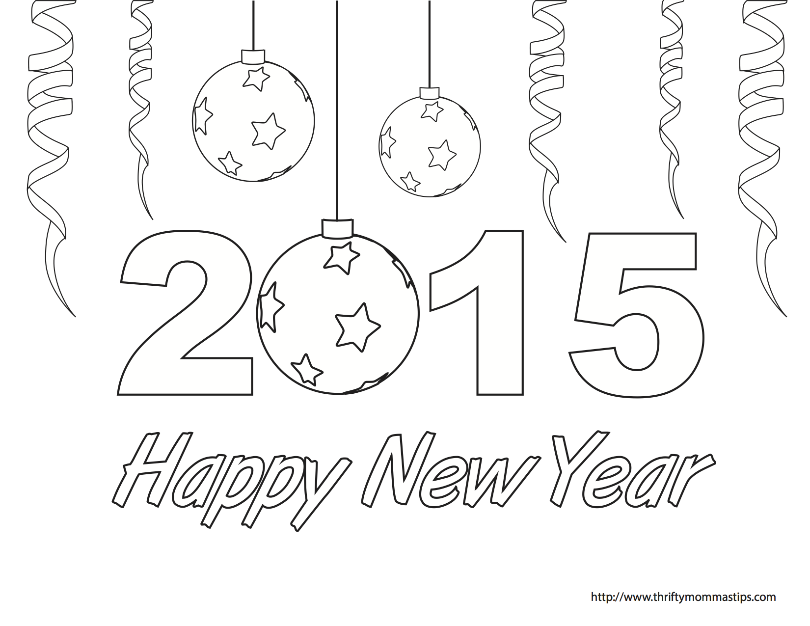 Happy New Year Coloring Page