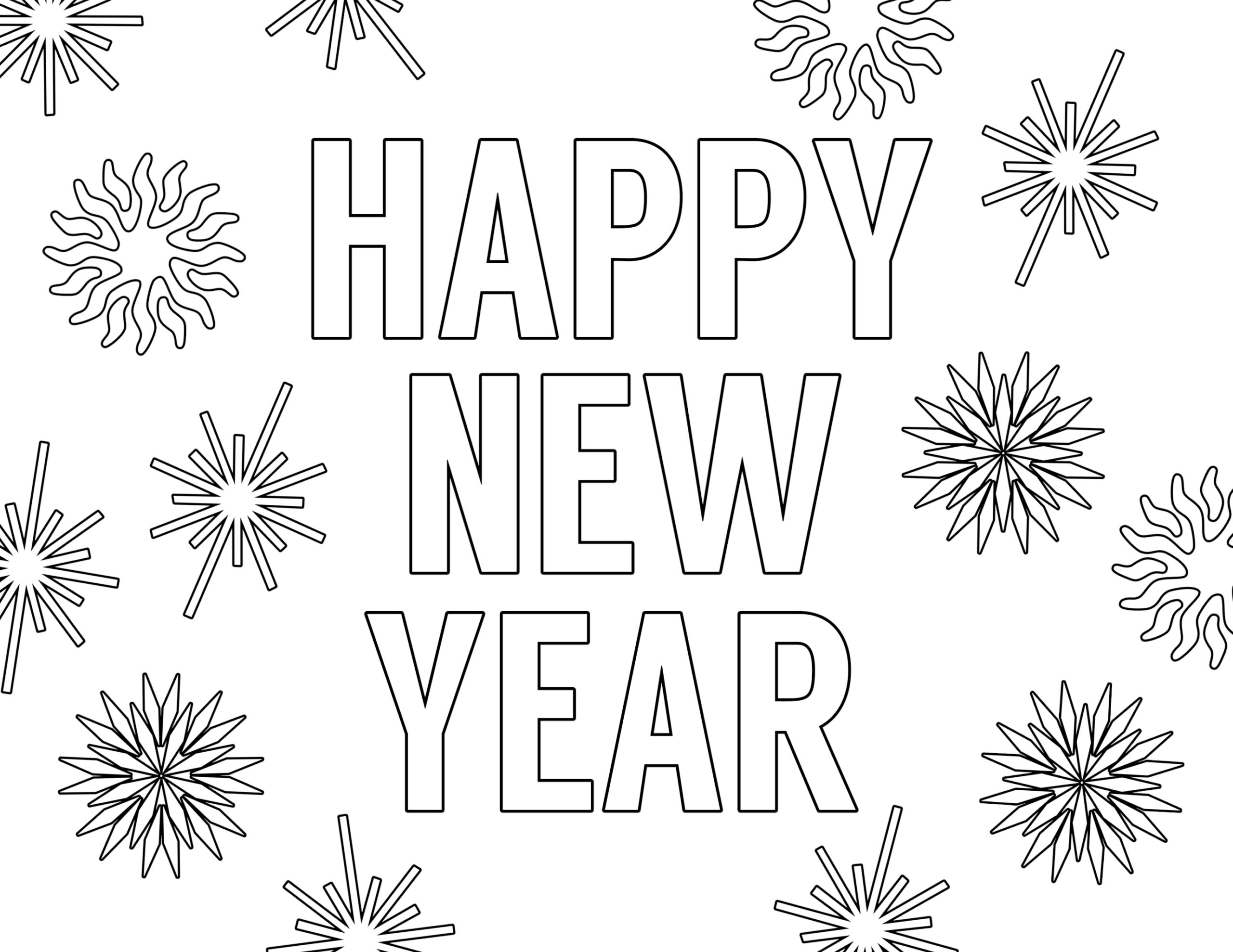 New Years Coloring Pages Free Printable