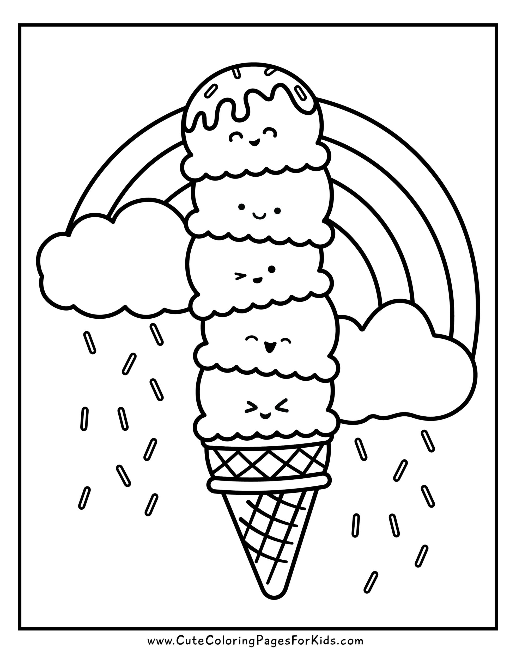 Ice Cream Coloring Pages Printable PDF Downloads Cute Coloring Pages For Kids