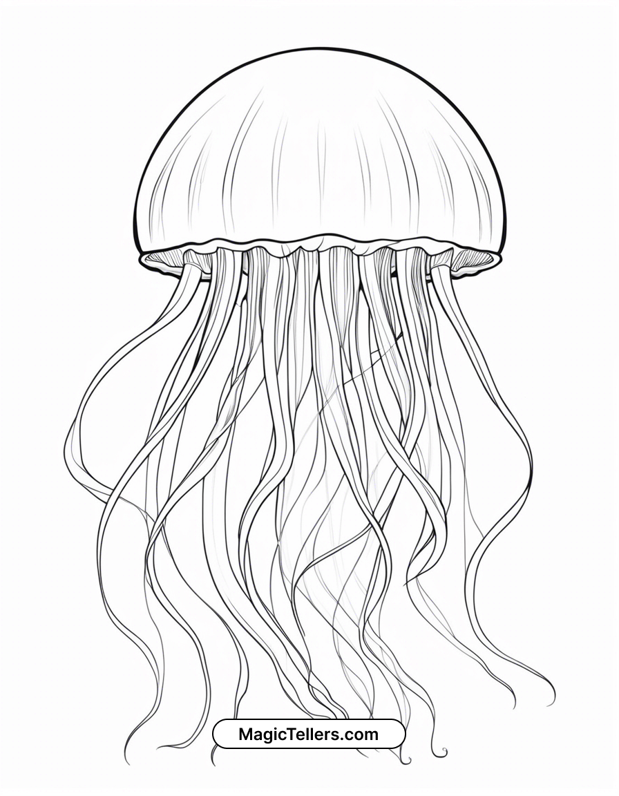 Immortal Jellyfish Coloring Page