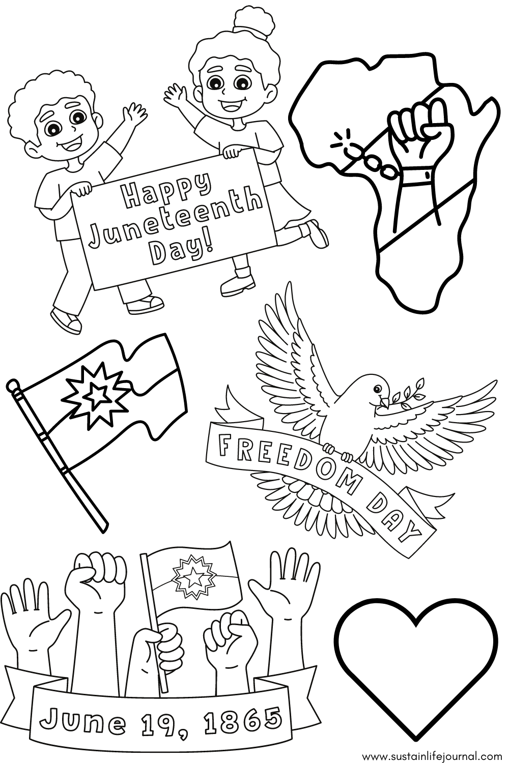 Juneteenth Coloring Page For Kids Sustain Life Journal