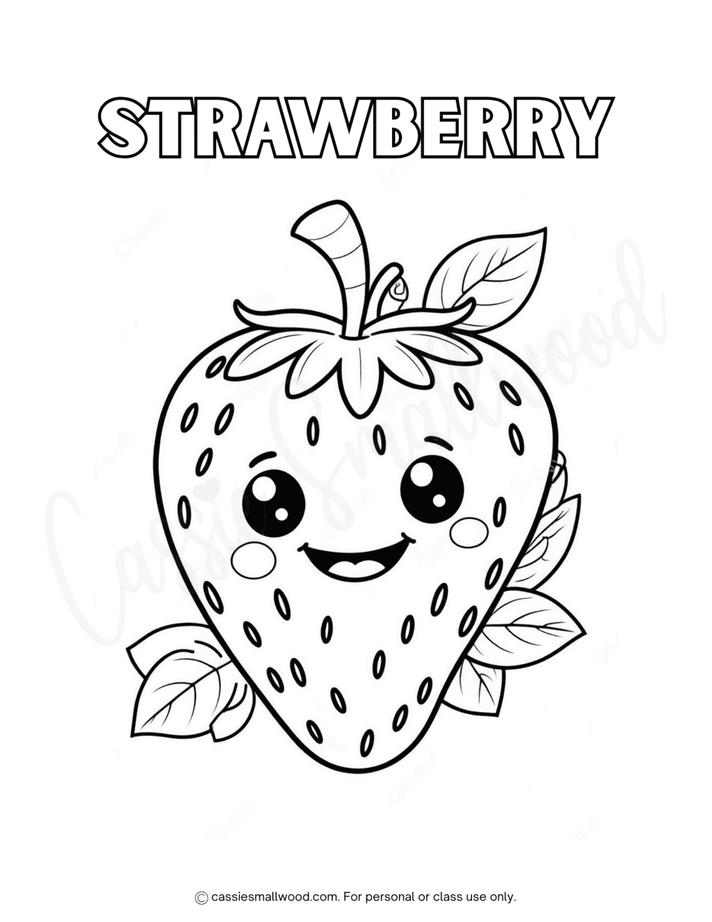 Strawberry Coloring Page Printable