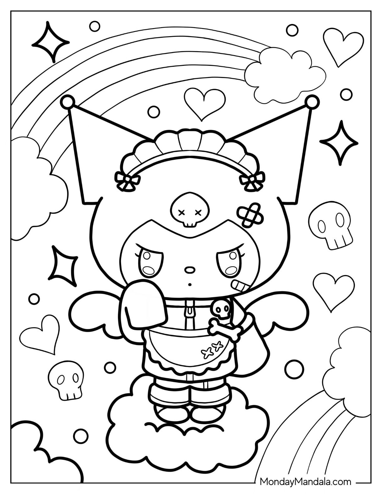 Kuromi Coloring Pages Printable