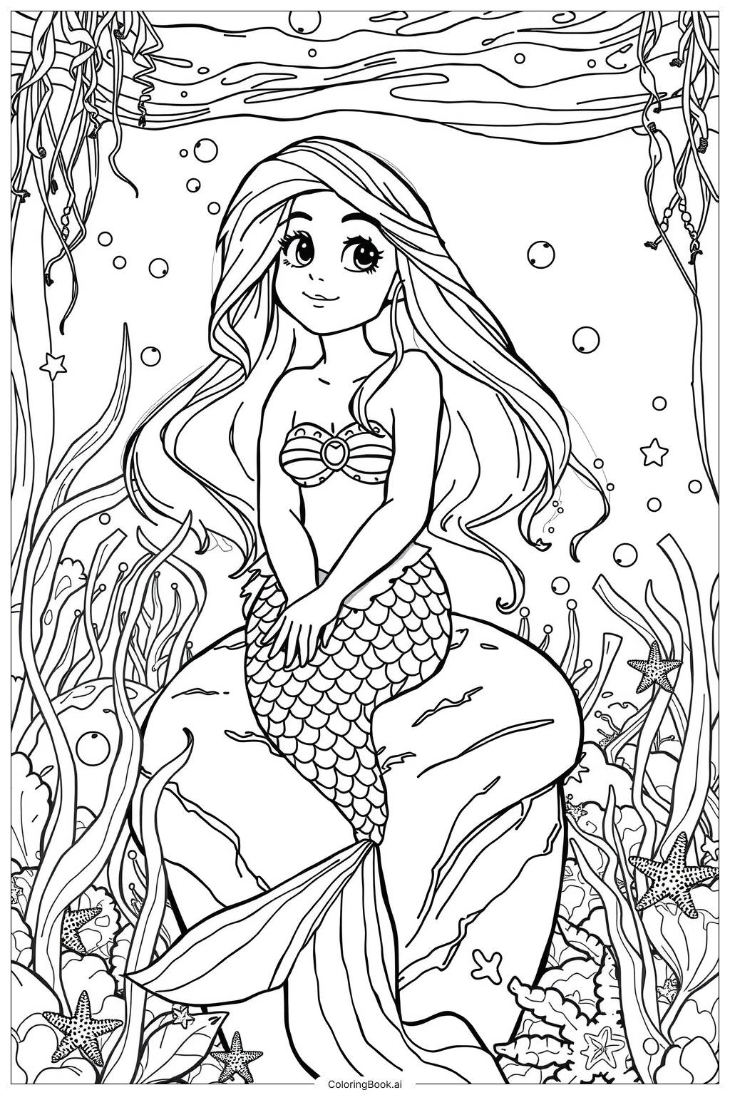 Printable Coloring Pages Of Little Mermaid