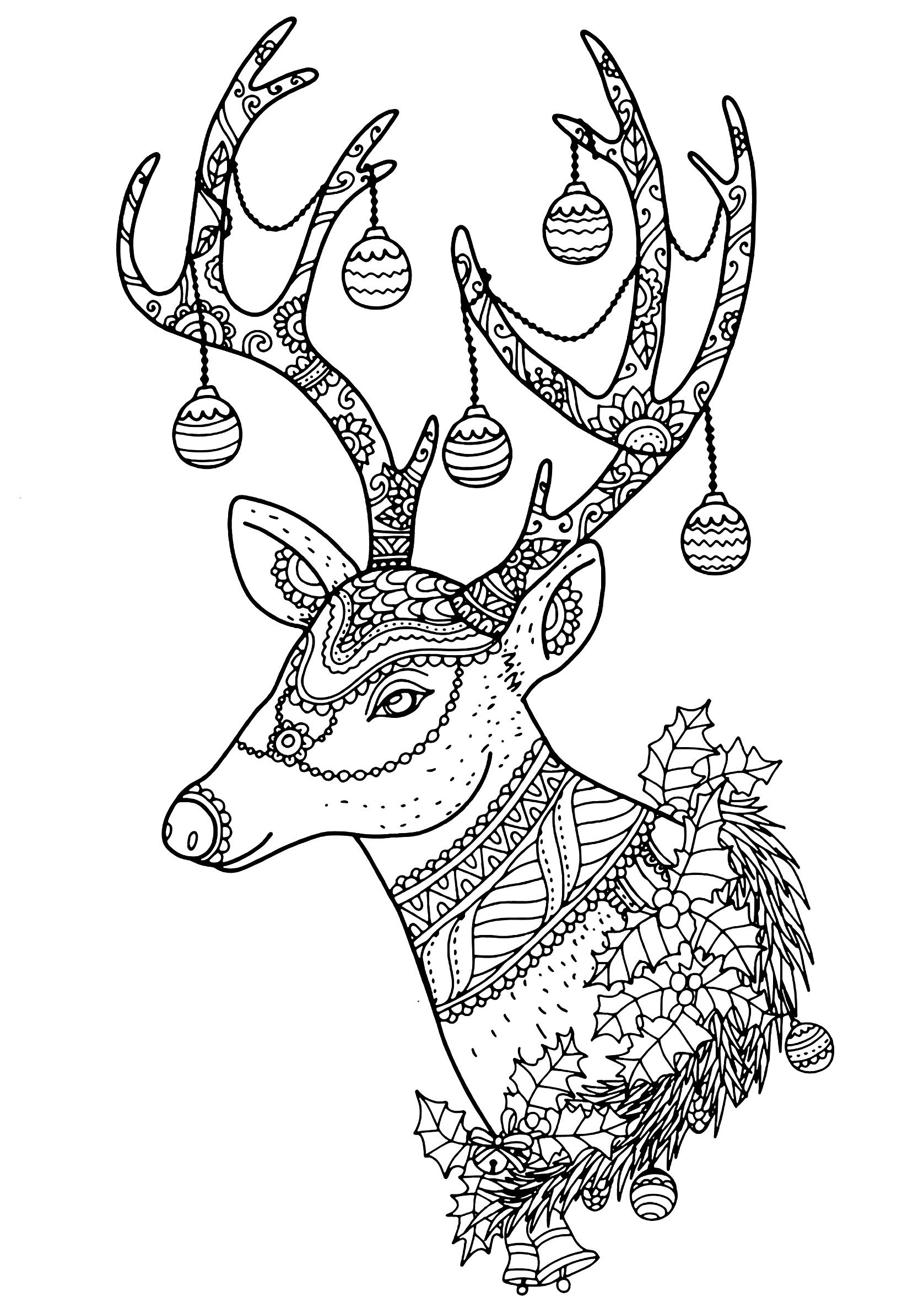 Free Reindeer Coloring Pages