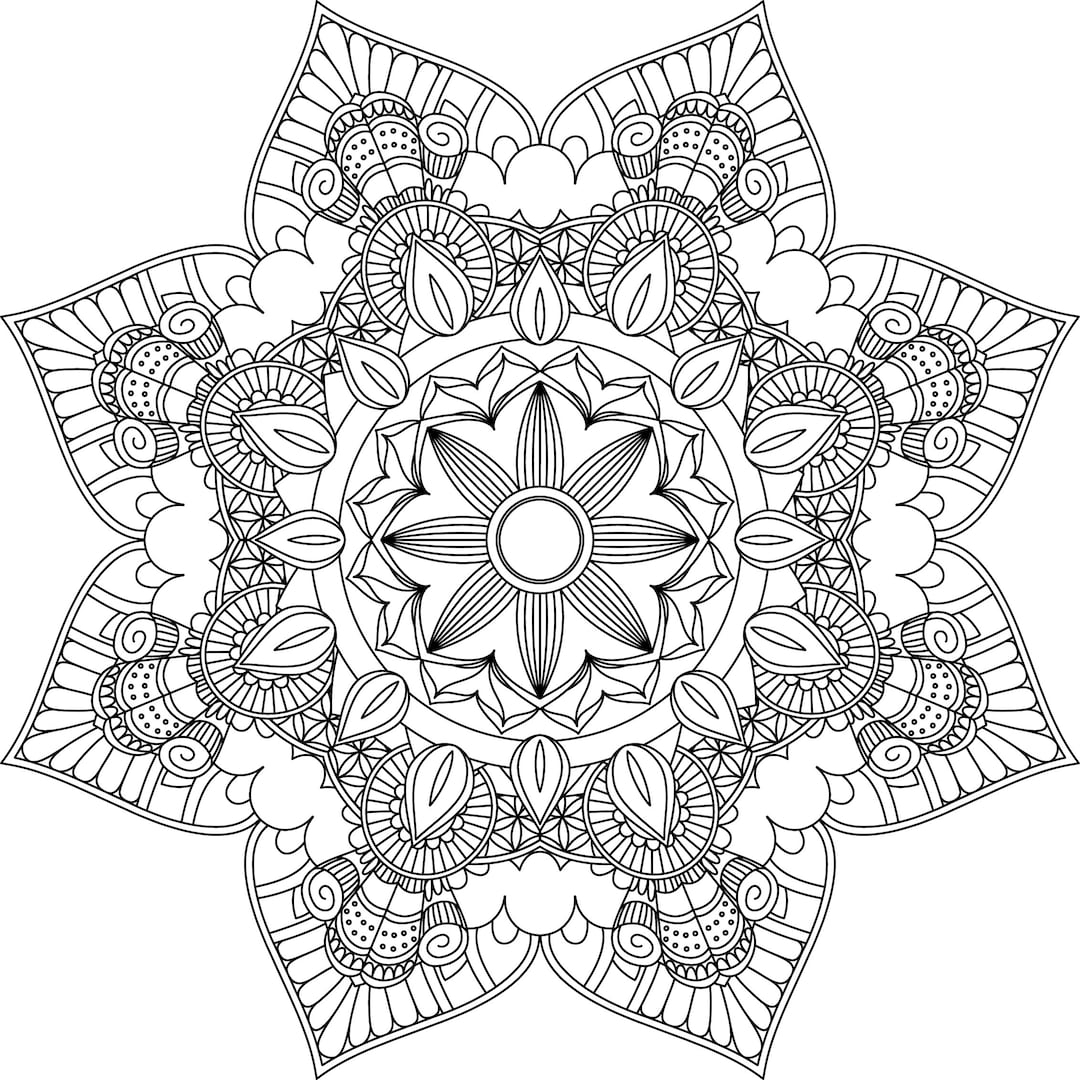 Mandala Coloring Pages Adult Coloring Sheet Printable Coloring Page Grown Up Coloring Printable Art Color Anti stress Coloring Etsy