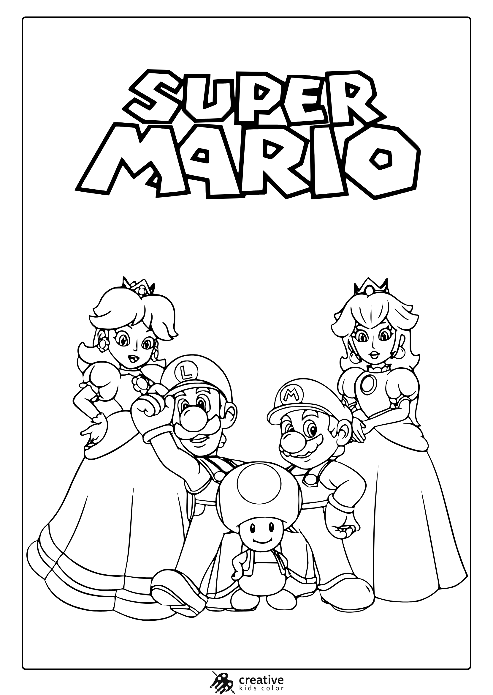 Printable All Super Mario Characters Coloring Pages