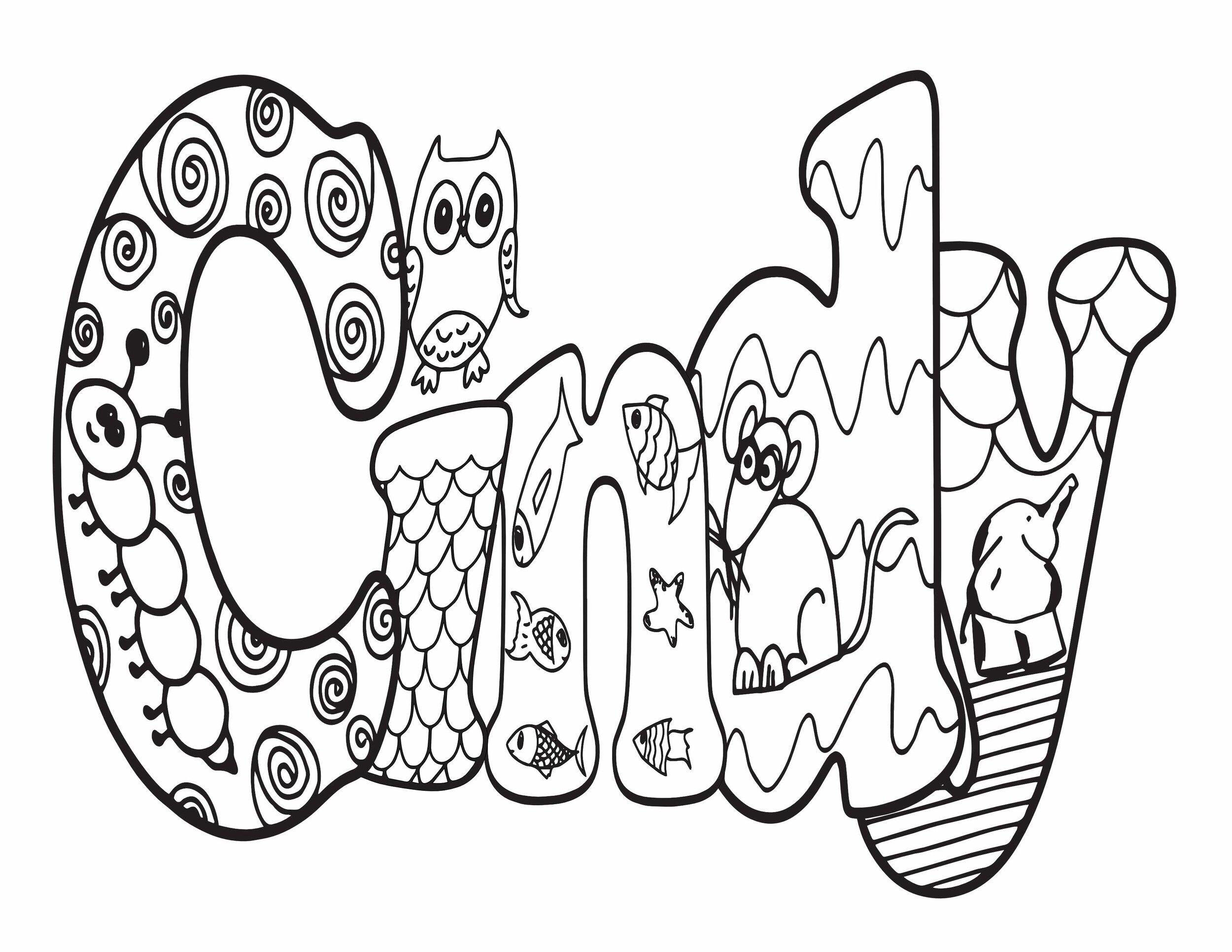 MARK Name Coloring Page Free Stevie Doodles