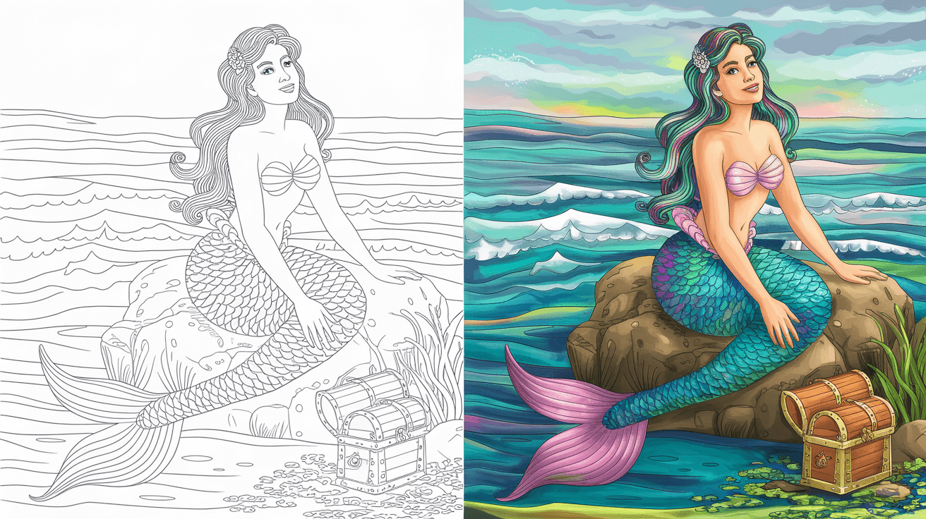 Mermaid Coloring Pages For Free