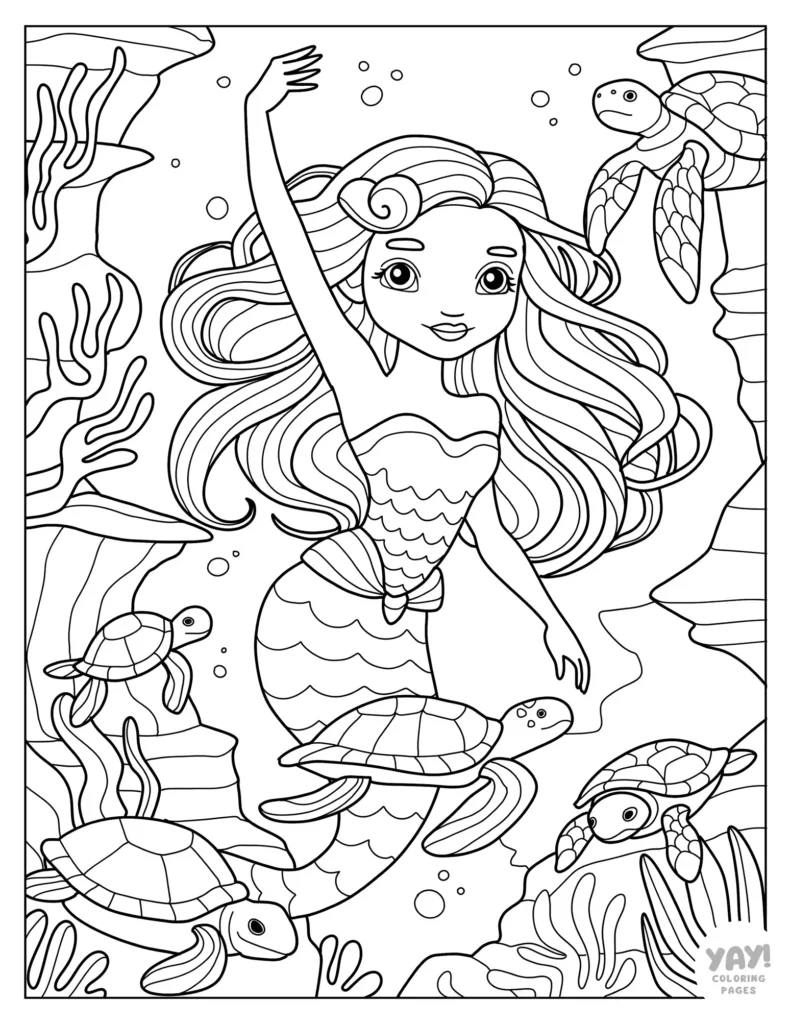 mermaid coloring pages free printables