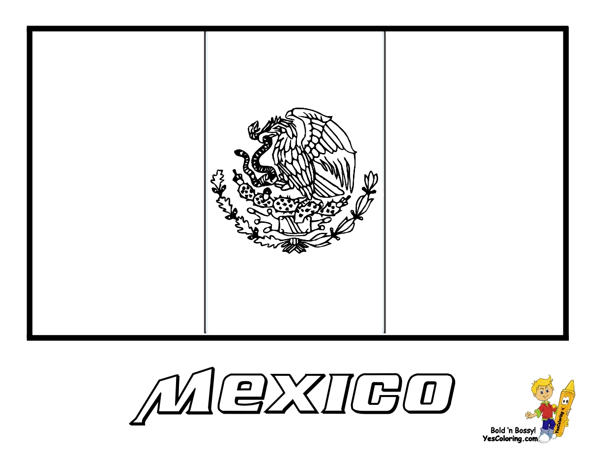 Mexico Flag Coloring Page