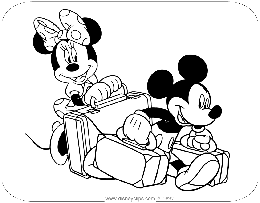 Mickey Minnie Mouse Coloring Pages Printable PDF Disneyclips