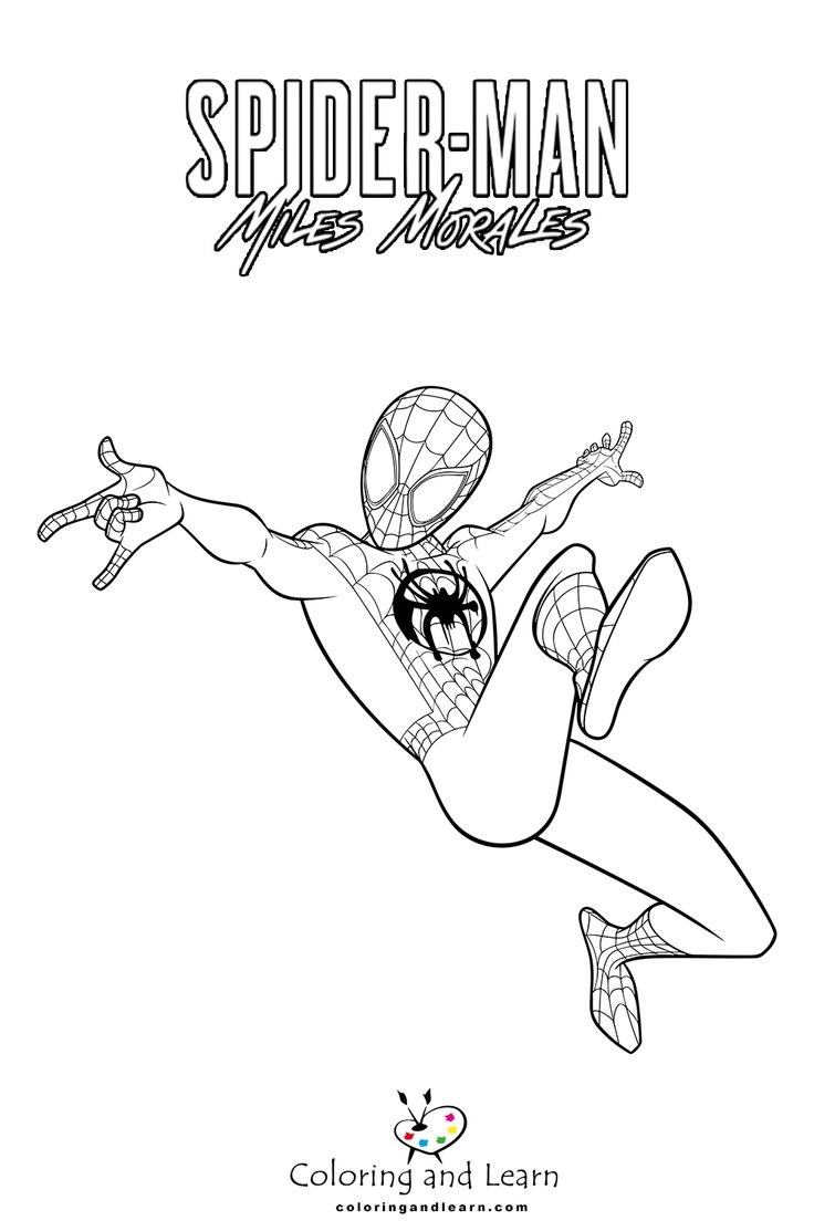 Miles Morales Coloring Pages Coloringandlearn
