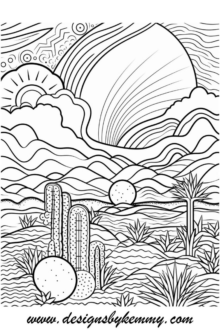 Landscape Printable Coloring Pages