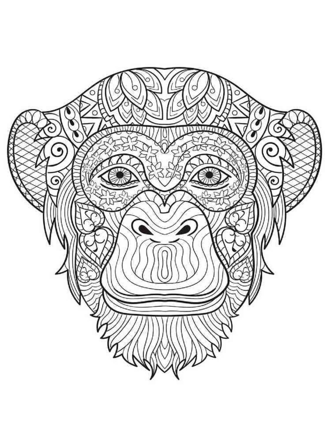Monkey Head Mandala Coloring Page Download Print Or Color Online For Free