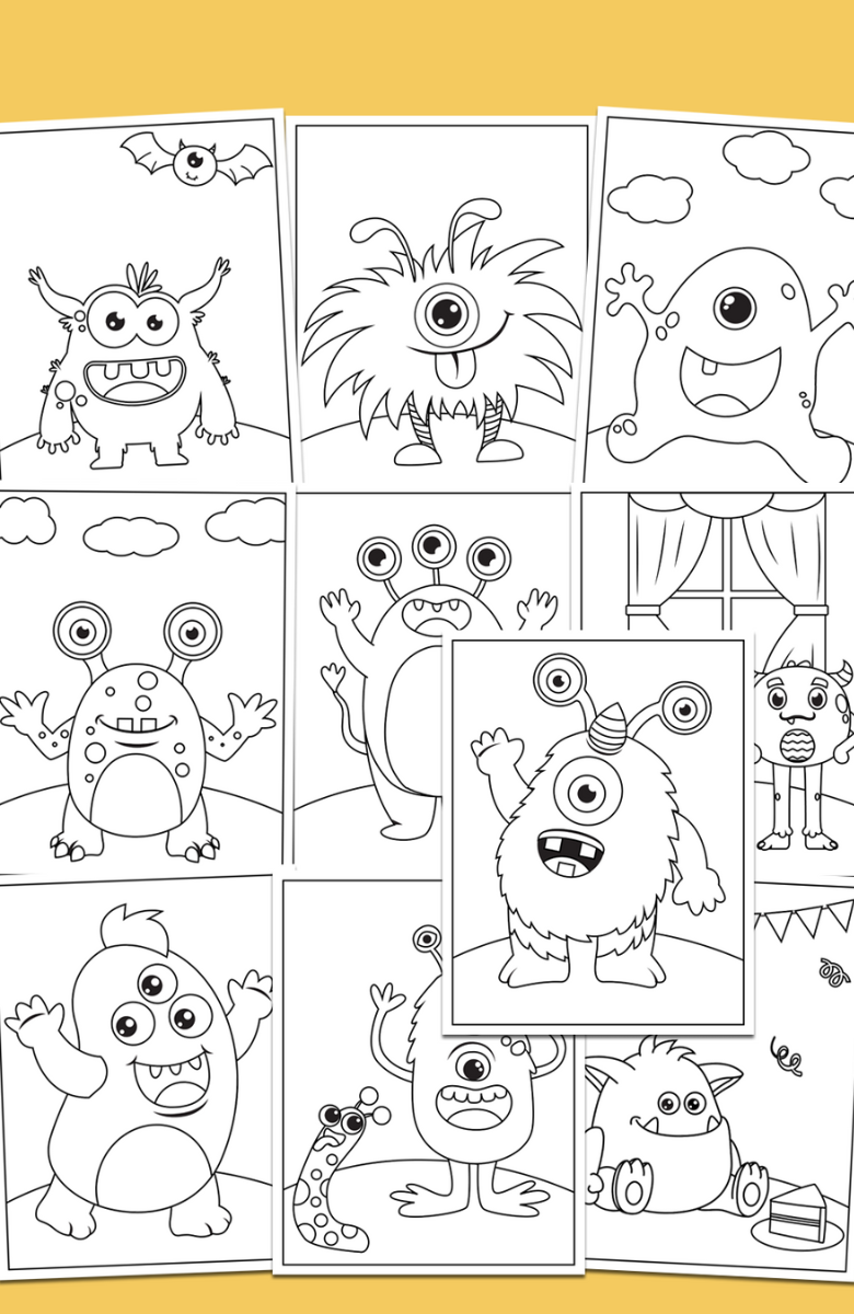 Monster Coloring Pages Messy Little Monster