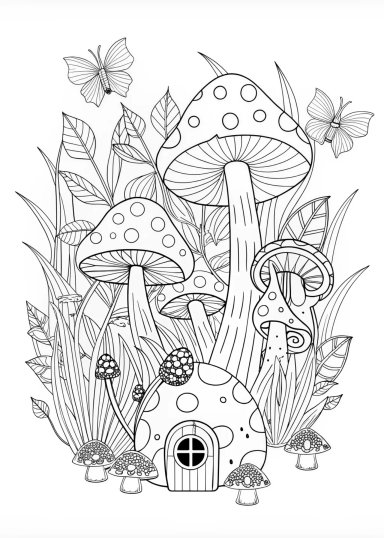 Printable Mushroom Coloring Pages
