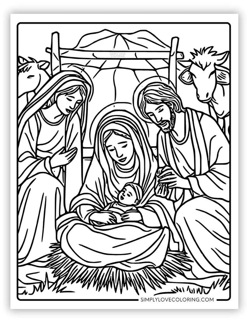 Nativity Coloring Pages Free PDF Printables Simply Love Coloring
