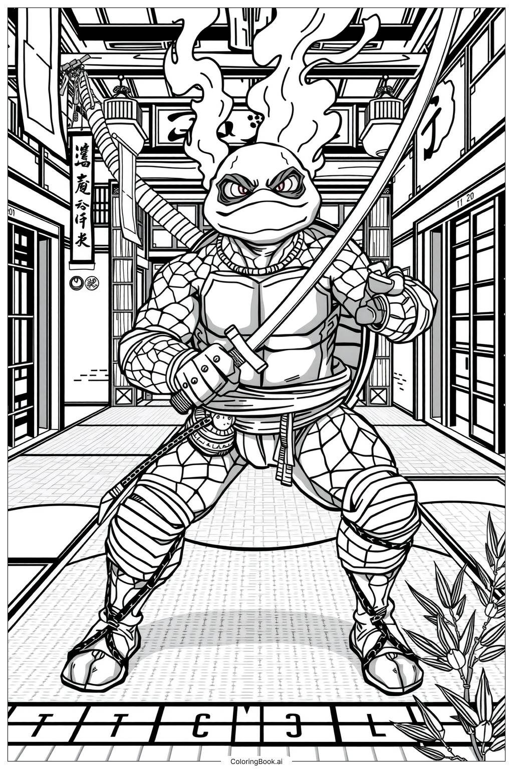 Ninja Turtle s Journey Of Friendship And Trust Coloring Page Free PDF PNG Printable 