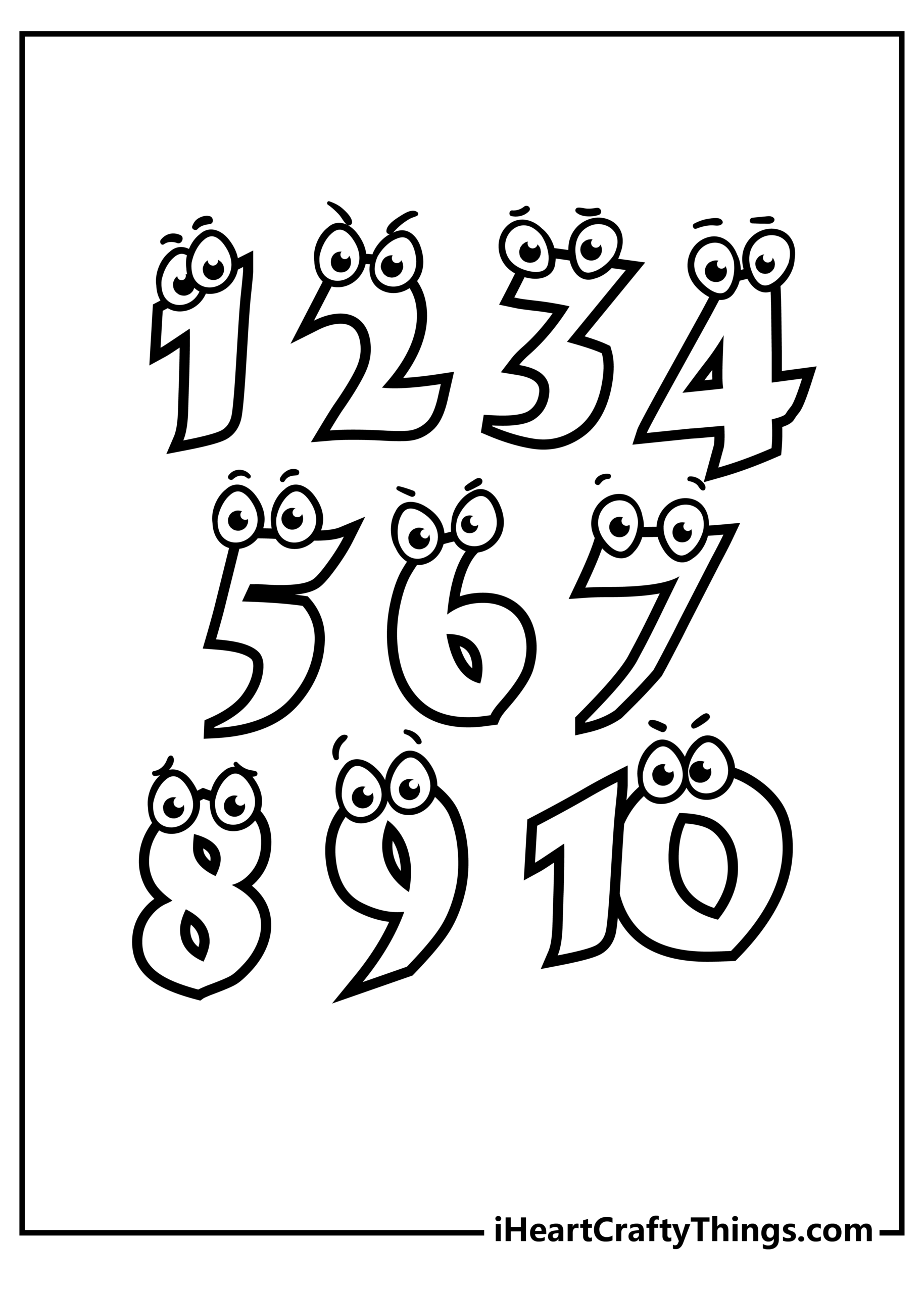 Free Number Coloring Pages