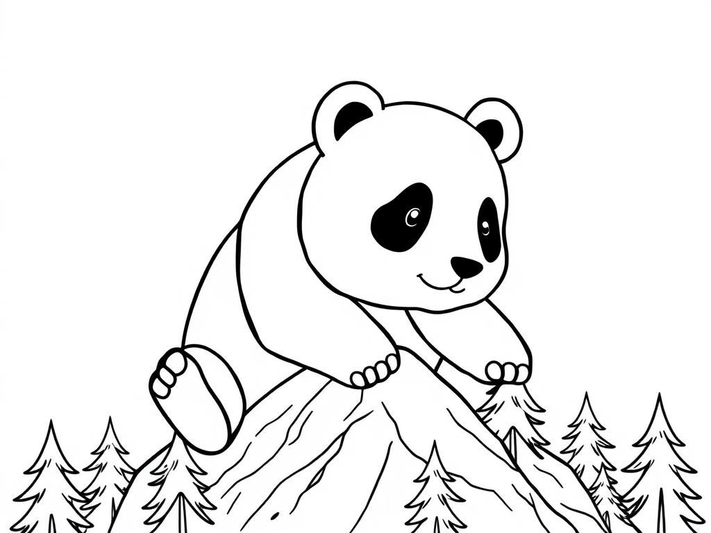 Coloring Page Panda Bear Printable