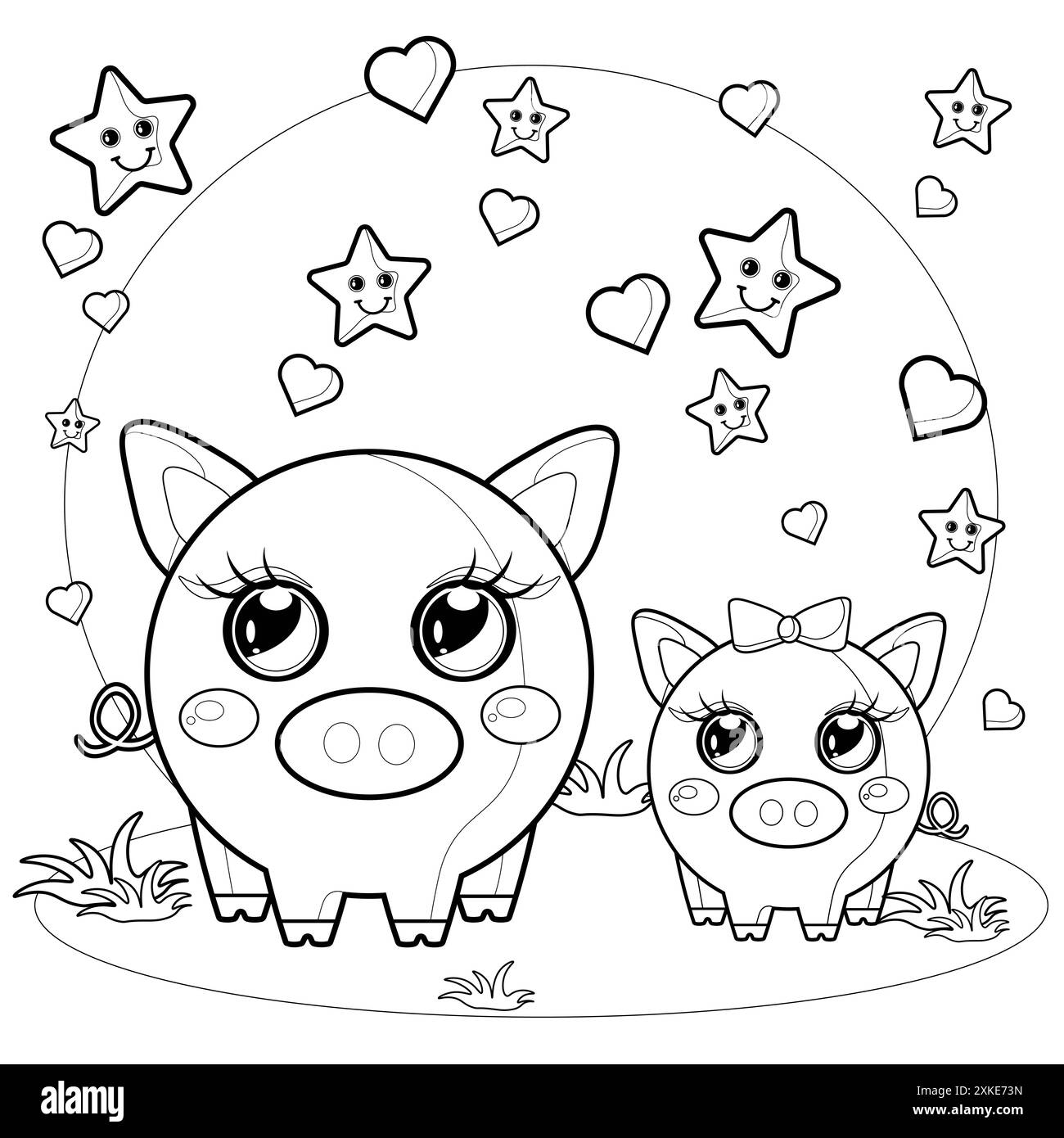 Pig Coloring Black And White Stock Photos Images Alamy