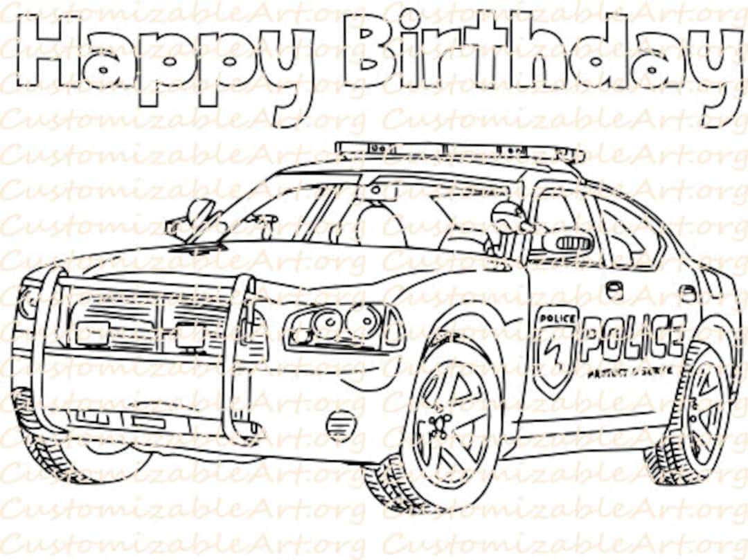 Police Car Coloring Pages Printable