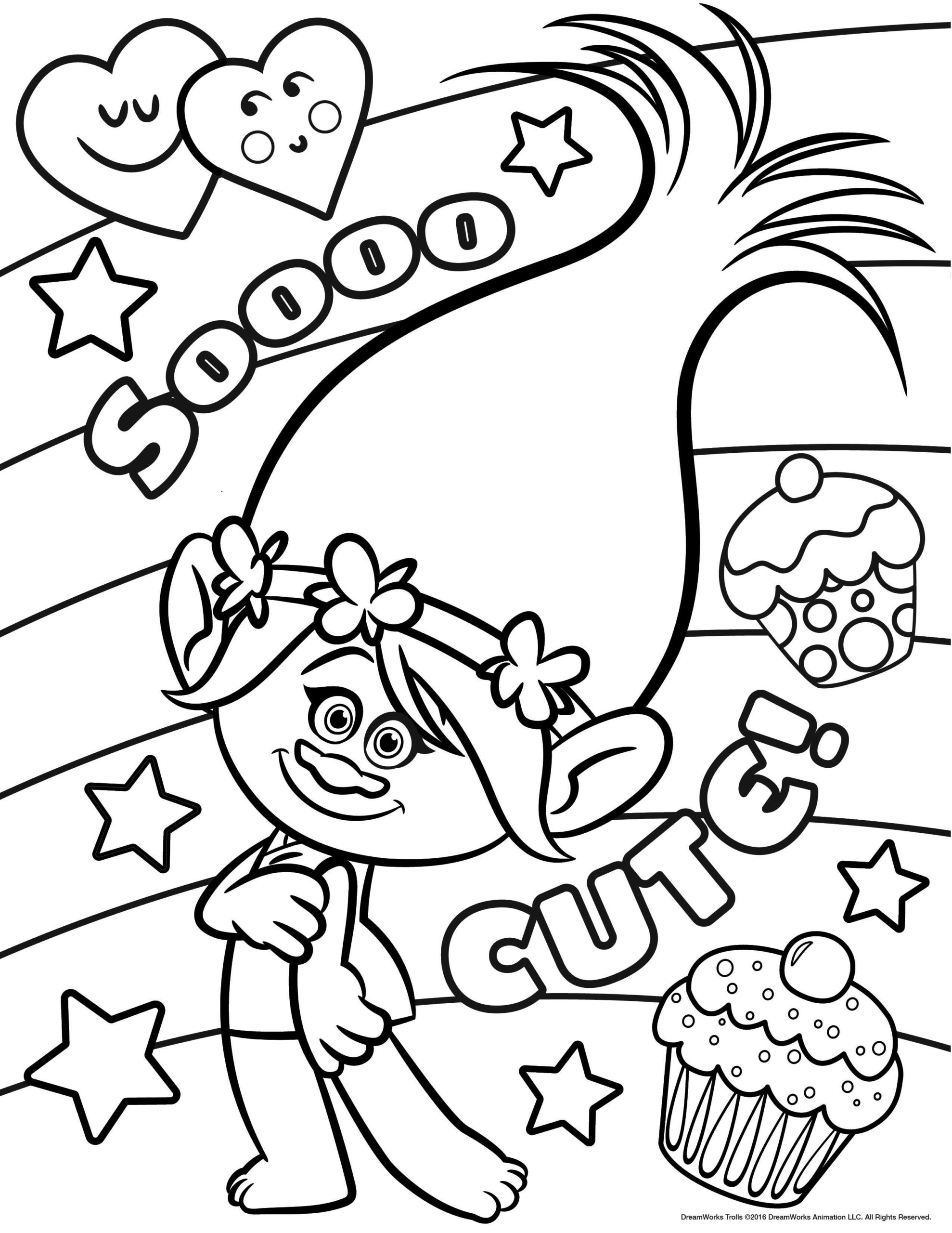 Trolls Printable Coloring Pages