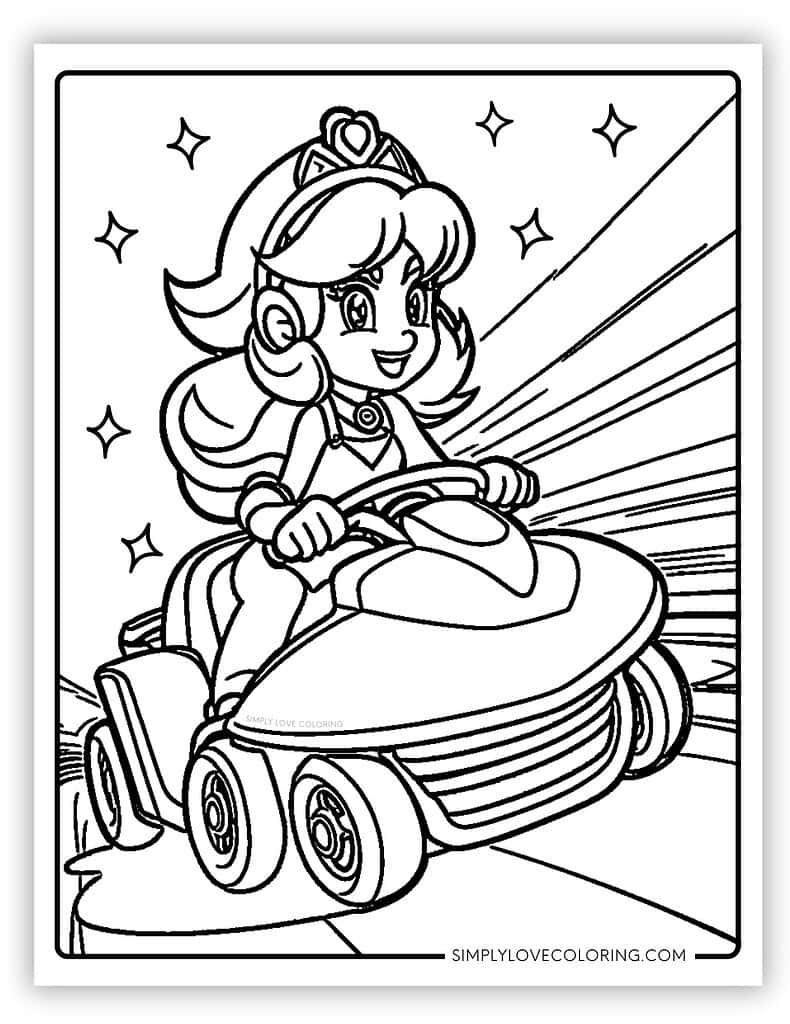 Princess Peach Coloring Pages Free PDF Printables Simply Love Coloring
