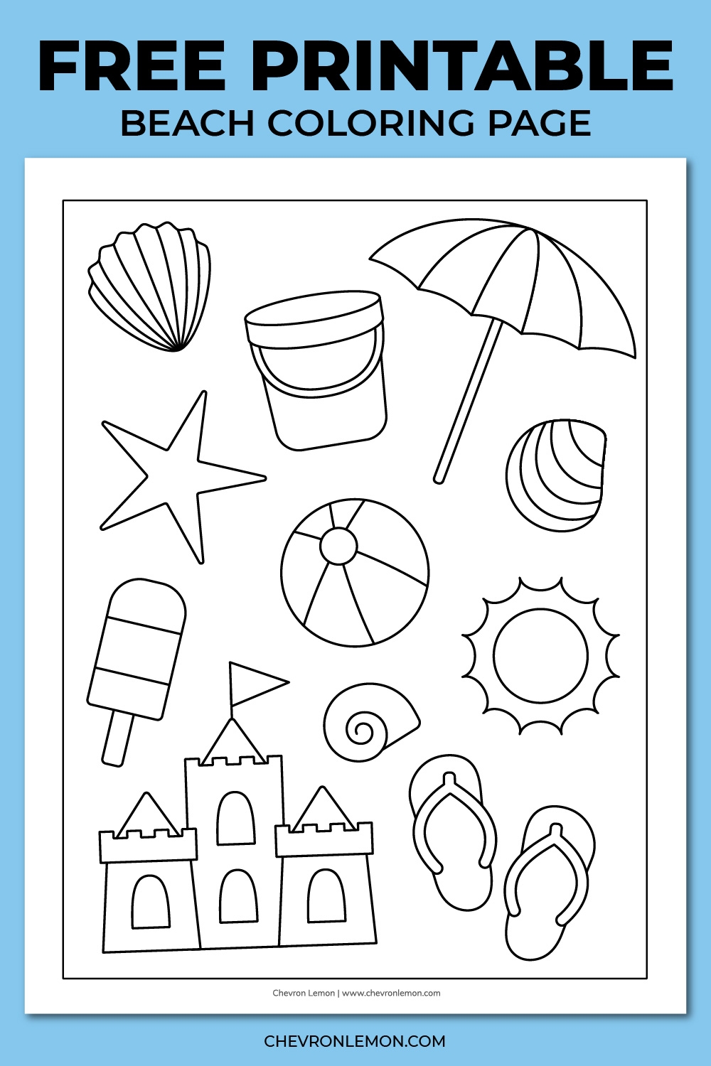 Beach Printable Coloring Pages
