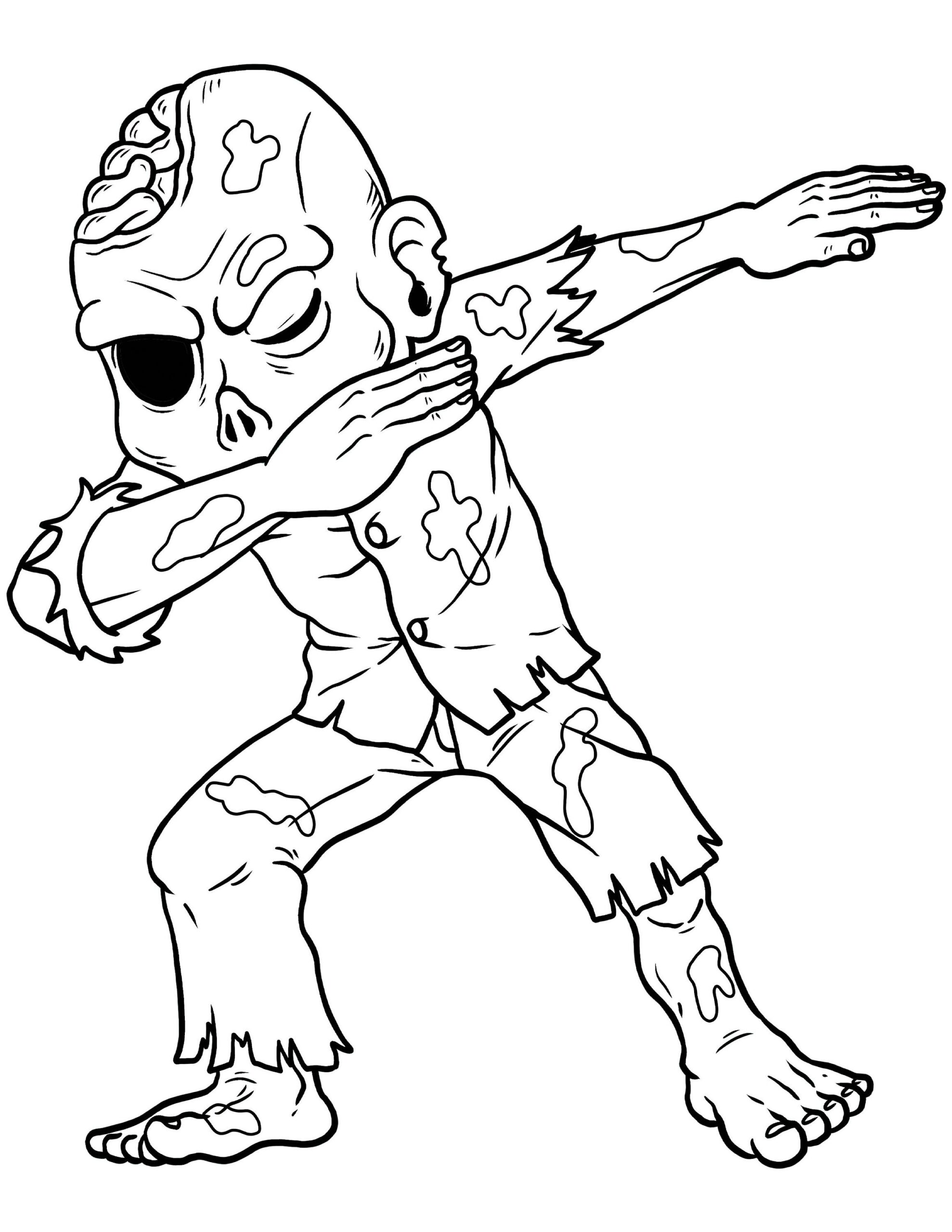 Printable Dabbing Zombie Digital Download Bloody Zombies Dab Dabbing Halloween Coloring Page Etsy Israel