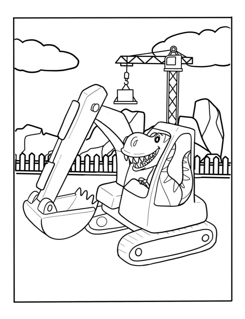 Excavator Coloring Page Printable