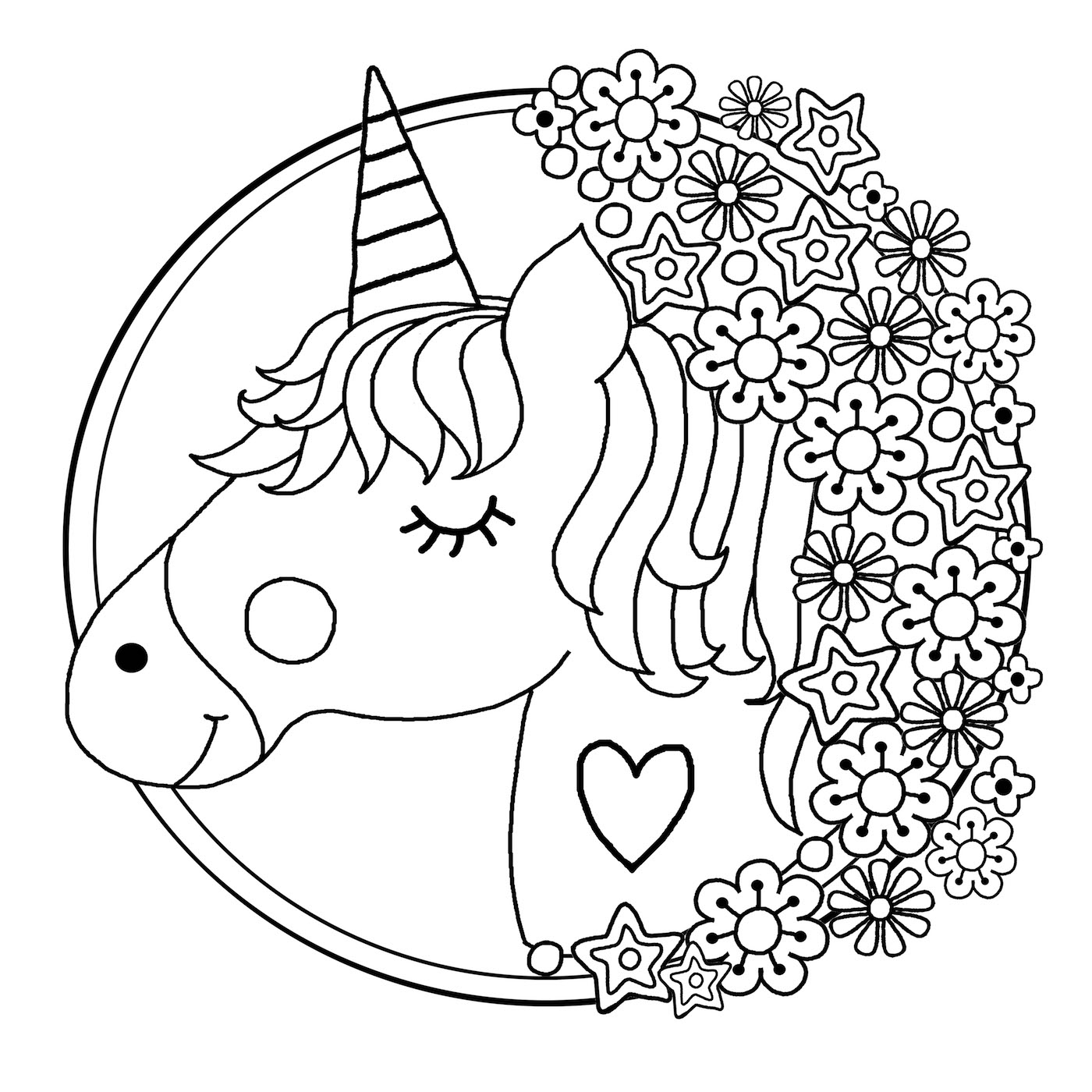 Unicorn Coloring Pages Free Print