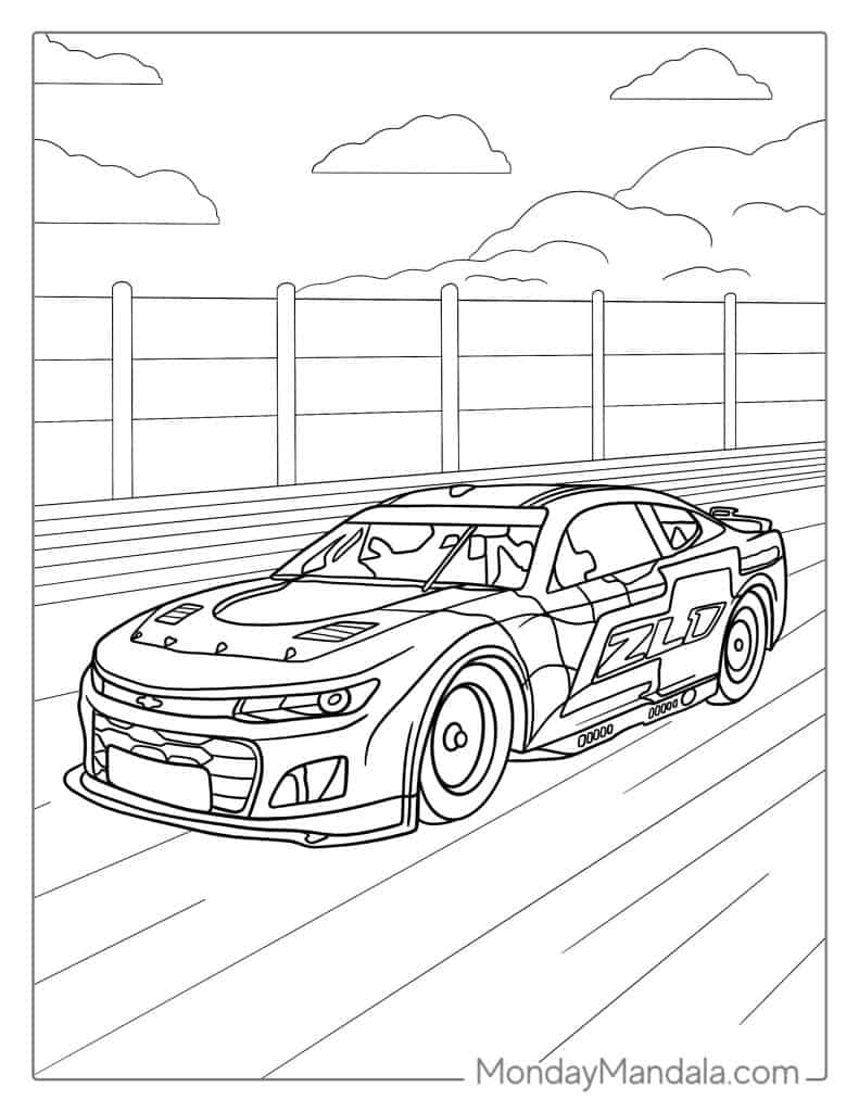 Race Car Coloring Pages Pack Of 2 RCCP02 Etsy Worksheets Library